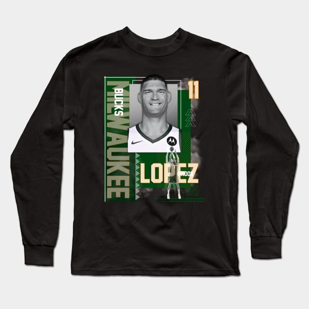 Milwaukee Bucks Brook Lopez 11 Long Sleeve T-Shirt by today.i.am.sad